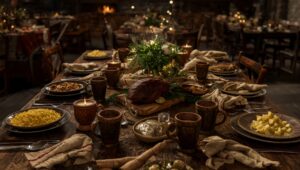 Chrstmas Dinner in Brell and Emera's tavern