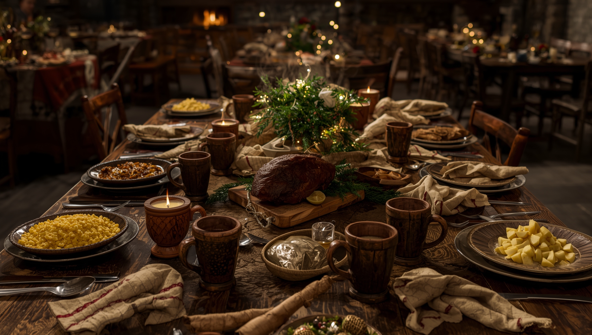 Chrstmas Dinner in Brell and Emera's tavern